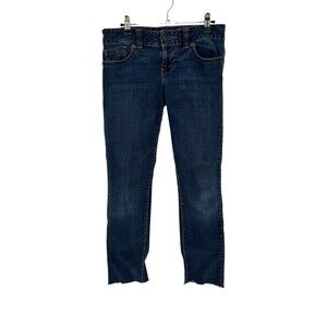 Guess Jeans Daredevil Skinny Leg Women's Size 28 Y2K Grunge Raw Hem Dark Wash